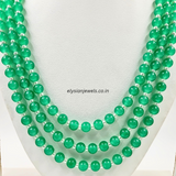 Three layer Pastel Green Beads Necklace