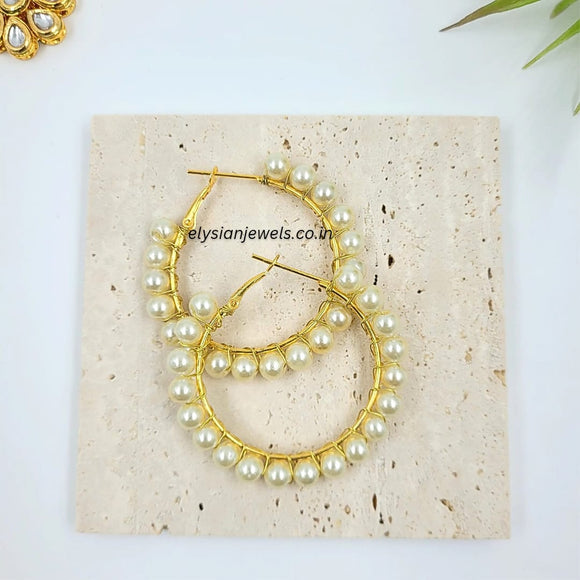 Pearls Hoop Earring