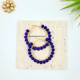 Blue Beads Hoop Earring