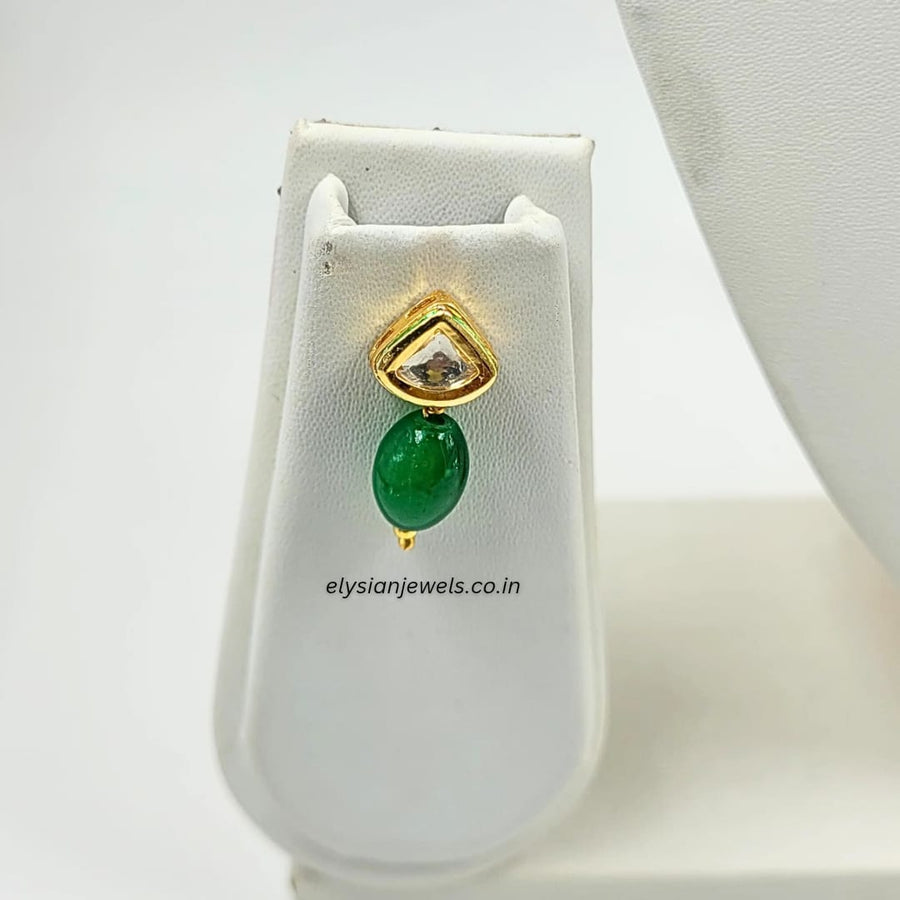 Pearl With Green Beads Kundan Necklace