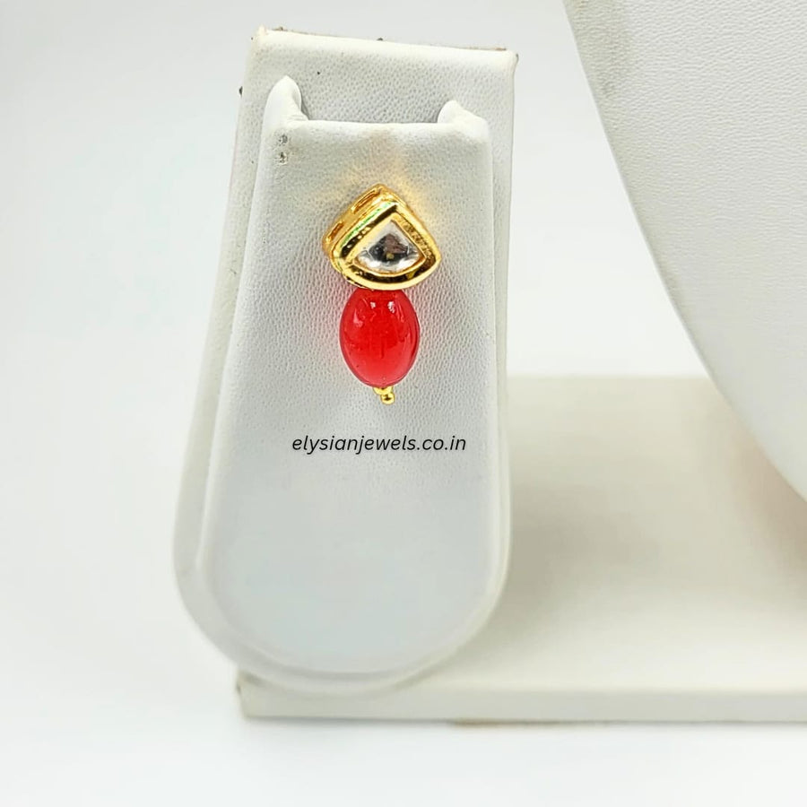 Pearl With Red Beads Kundan Necklace