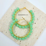 Pastel Green Beads Hoop Earring