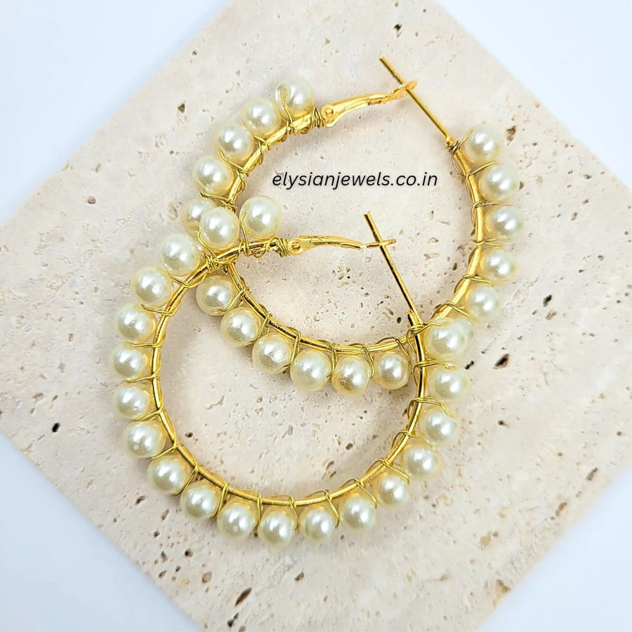 Pearls Hoop Earring
