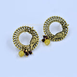 Maroon With Yellow Beads Antique Pendant Necklace