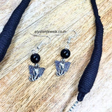 Black Beads Oxidized Necklace