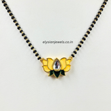 Yellow Colour Lotus Meenakari Kundan Mangalsutra