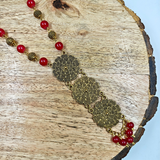 Red Beads Antique Beads With Antique pendant necklace