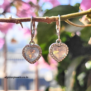 Sky Blue Heart Shape AD Kundan Earring