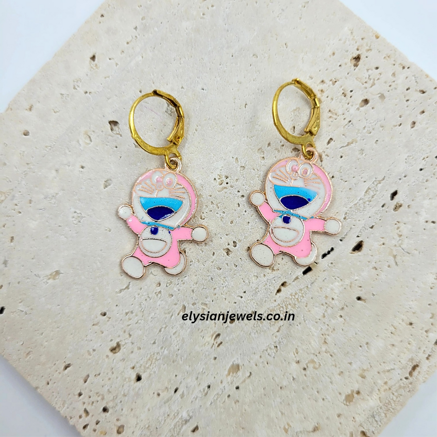 Pink Doraemon Charm Kids Earring