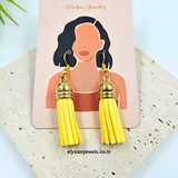 Yellow Suede Tassel Earring