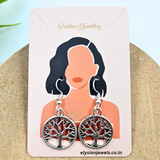 Round Silver Tree Charm Kids Earring