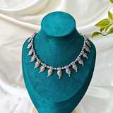 Silver Colour Beads With 18 Mango Shape Silver Charms Oxidized Necklace