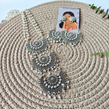 3 layer Ganthan Mala With 3 Oxidized Pendant Necklace