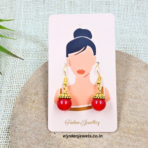 Beads With Antique Cap Earring