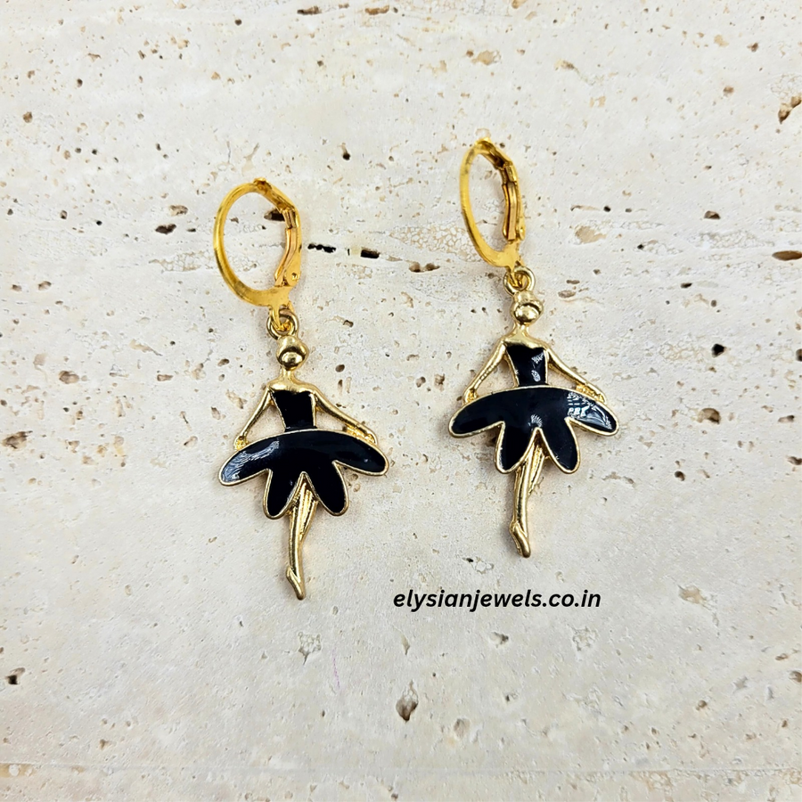 Black Ballet Dancer Charm Kids Earring