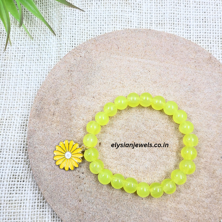 Cute Flower Charm With Jelly Beads Bracelet