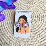 German Silver Flower Studs Oxidized Kundan Earrings