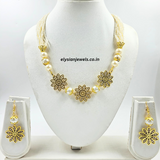 Pearl And Seed Beads With Antique Pendant Necklace