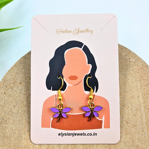 Purple Butterfly Charm Kids Earring