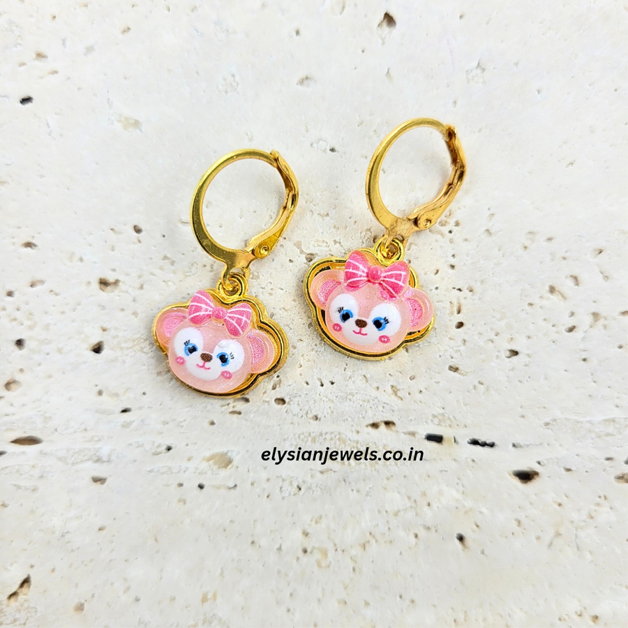 Cute Pink Duffy Charm Kids Earring