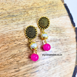 Pearl And Pink Beads With Antique Pendant Necklace