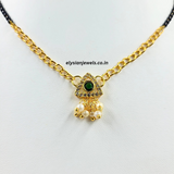 Green Triangle American Diamond Kundan With Chain Mangalsutra