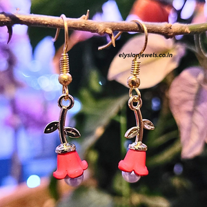 Red Rose Charm Kids Earring