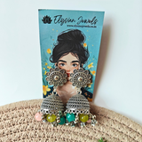 8mm Multicolour Beads, CCB Beads With Oxidized Pendant Necklace