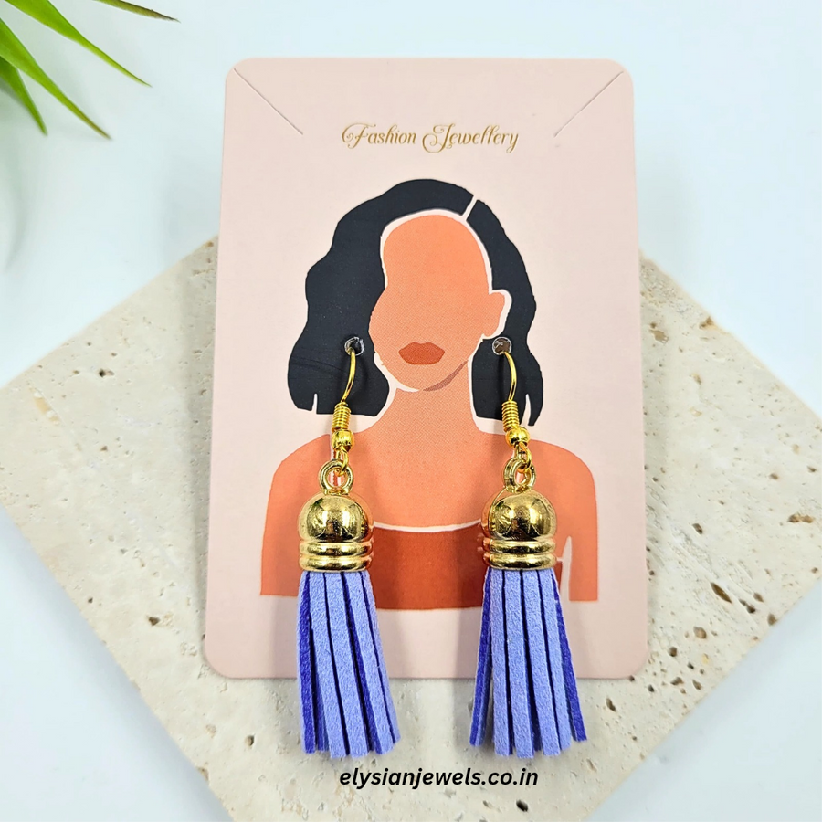 Light Purple Suede Tassel Earring