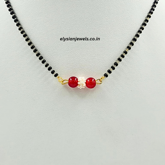 Red Bead With Seed Beads Mangalsutra