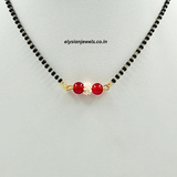Red Bead With Seed Beads Mangalsutra