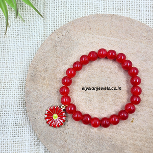 Cute Flower Charm With Jelly Beads Bracelet