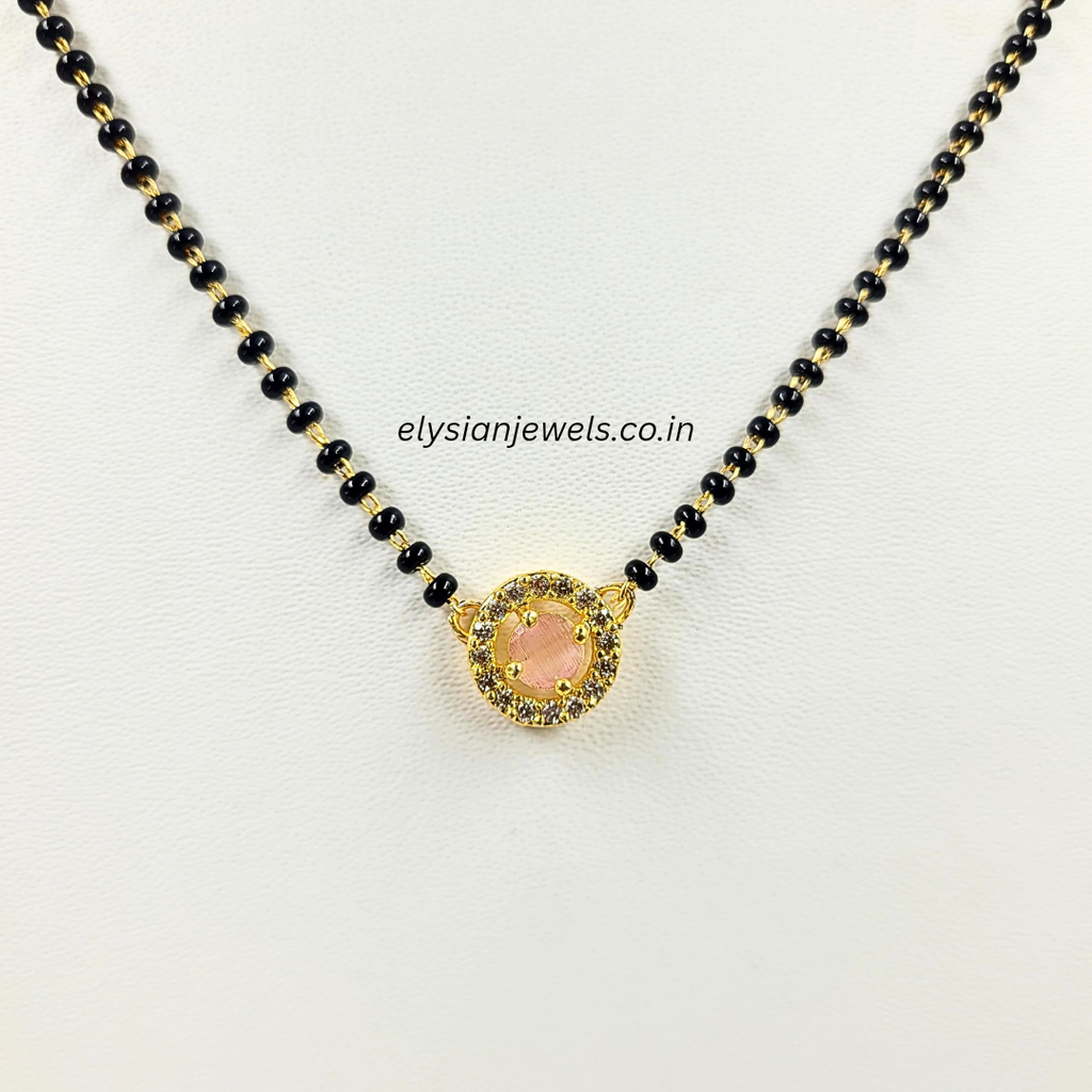 Pastel Pink AD Kundan Mangalsutra