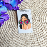 German Silver Flower Studs Oxidized Kundan Earrings