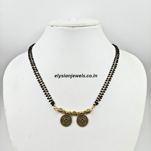 Flower Shape Charm With Antique Beads Marathi mangalsutra