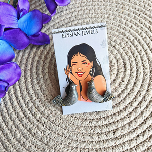 Brass Silver Bird Oxidized Earrings