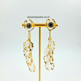 Transparent Acrylic Shell Beads With AD Kundan Earring