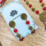 Red Beads Antique Beads With Antique pendant necklace