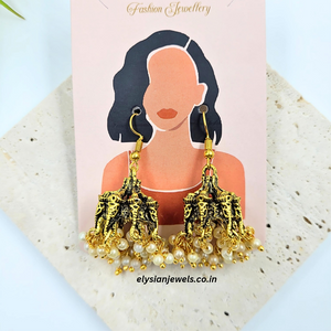 Ganpati Design Antique Jhumka Earring