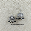 Black Small Size Beads With Oxidized Jhumka Earring