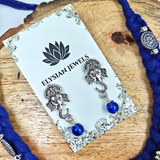 Blue Binuni Tar And Blue Beads With Ganpati Pendant Necklace