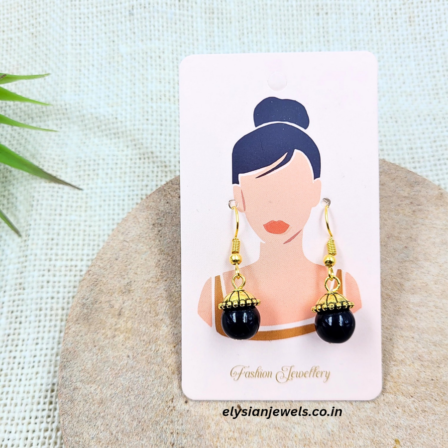 Beads With Antique Cap Earring
