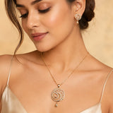 A D Diamond Rose Gold Pendent With Rose Gold Chain Set