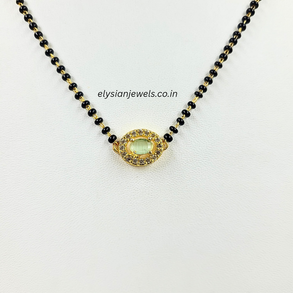 Pastel Green AD Kundan Mangalsutra