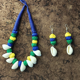 Cowrie With Cotton Beads Necklace