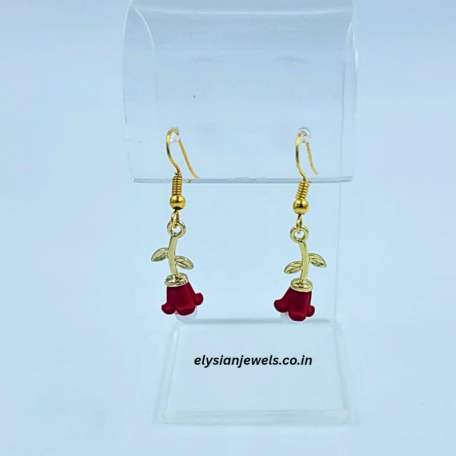 Red Rose Charm Kids Earring