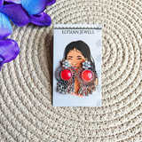 A D Stone Oxidized Earrings